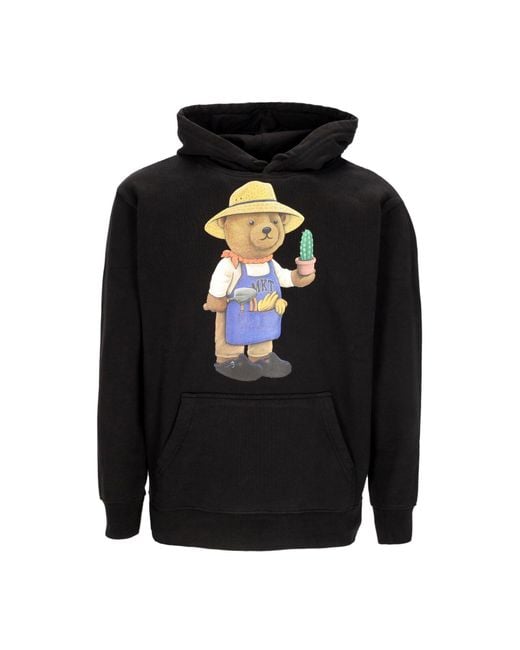 Market Leichtes Herren-Sweatshirt Mit Kapuze, Botanical Bear Hoodie, Vintage-Schwarz in Black für Herren