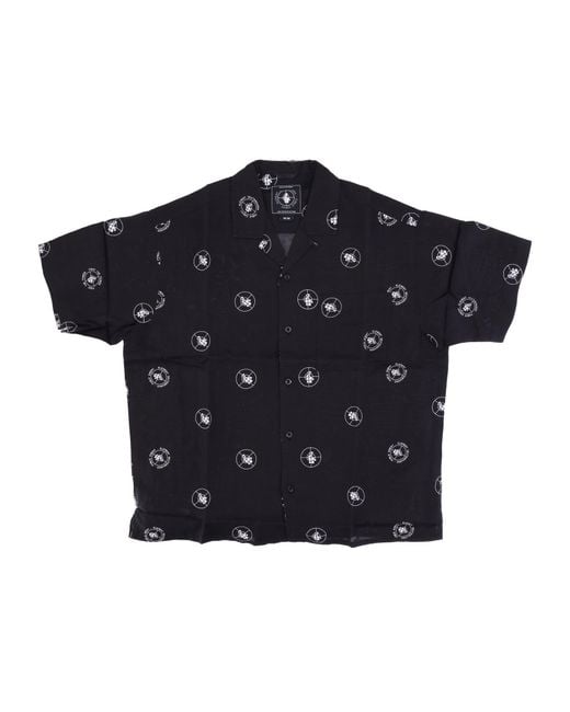 Pexe Resort Polka Camisa De Manga Corta Hombre Element de hombre de color Black