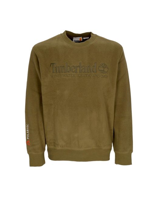 Timberland Green Linear Logo Crewneck Sweatshirt for men