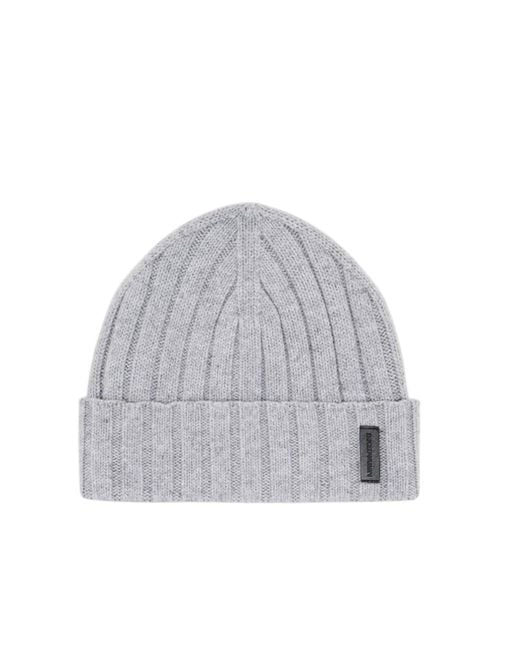 Emporio Armani Gray Knit Caps for men