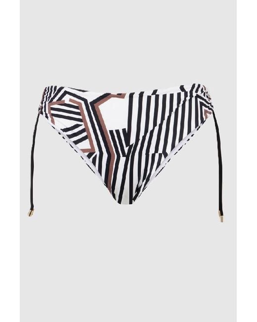 Max Mara Gestreepte Bikini Slips Wit in het Blue