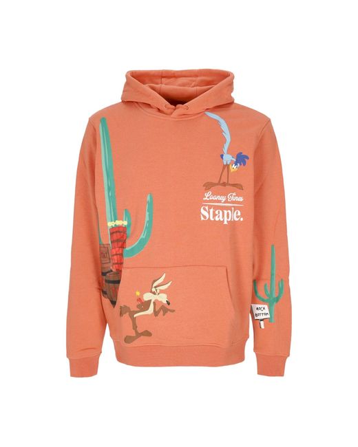 Staple Orange Acme Corp Hoodie Lightweight Hooded Sweatshirt for men
