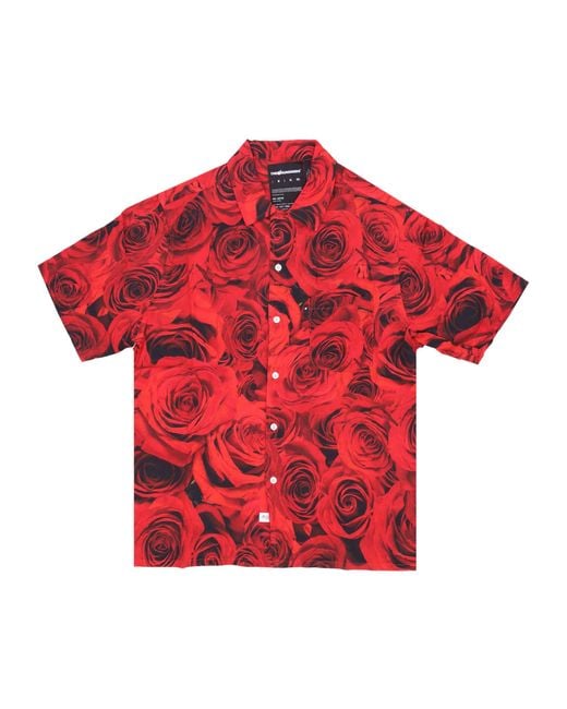 The Hundreds Red Nature Woven Short Sleeve Shirt for men
