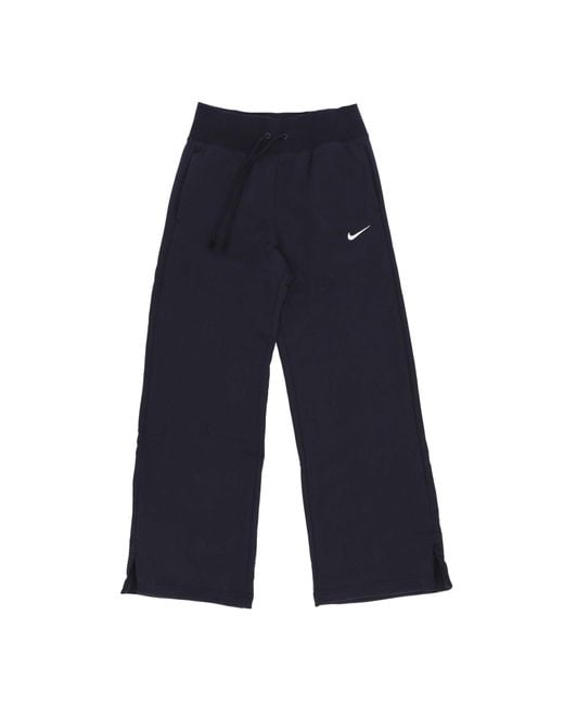 Pantalones De Chandal De Forro Polar Para Mujer W Sportswear Phoenix Pantalon Ancho De Forro Polar Negro/Vela Nike de color Blue