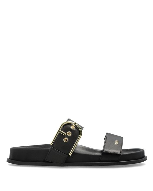 Furla Black Sole Sandals