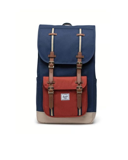 Herschel Supply Co. Little America Rugzak Zwart Iris/Rood Ochre/Twill Rugzak in het Blue voor heren
