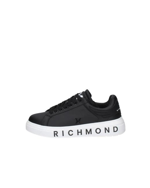 John Richmond Black Leather Sneakers for men