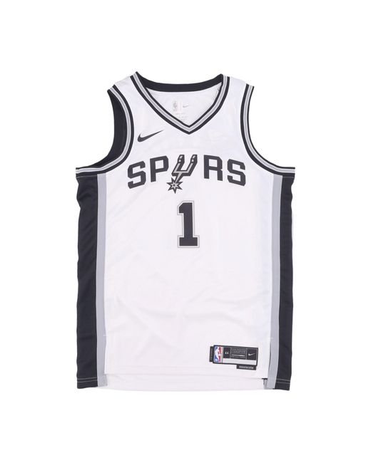 Nike Herren-Basketball-Tanktop Nba Association Edition 2022 Dri-Fit Swingman-Trikot Nr. 1 Victor Wembanyama Sanspu Weib in White für Herren