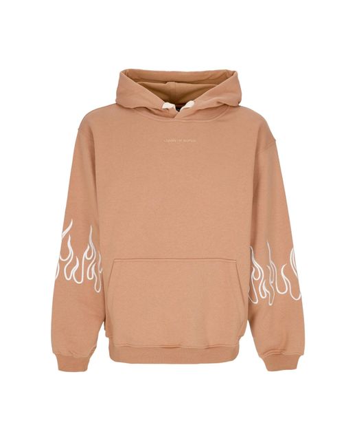 Vision Of Super Natural Lightweight Hooded Sweatshirt Embroidery Flame Hoodie for men