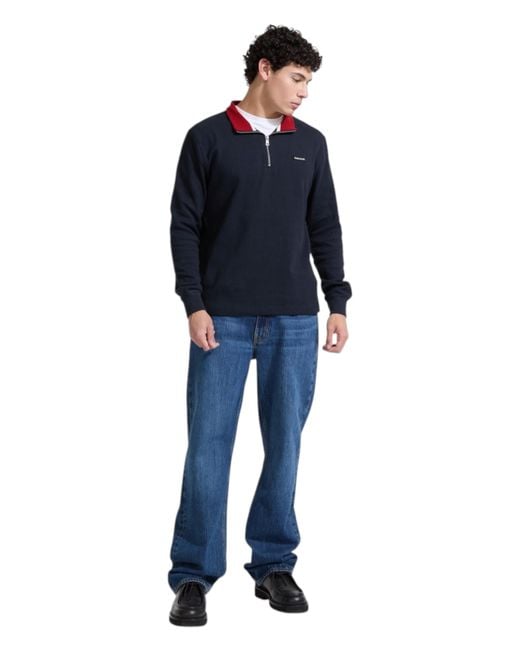 Guess Mannen Zip Pullover in het Blue voor heren