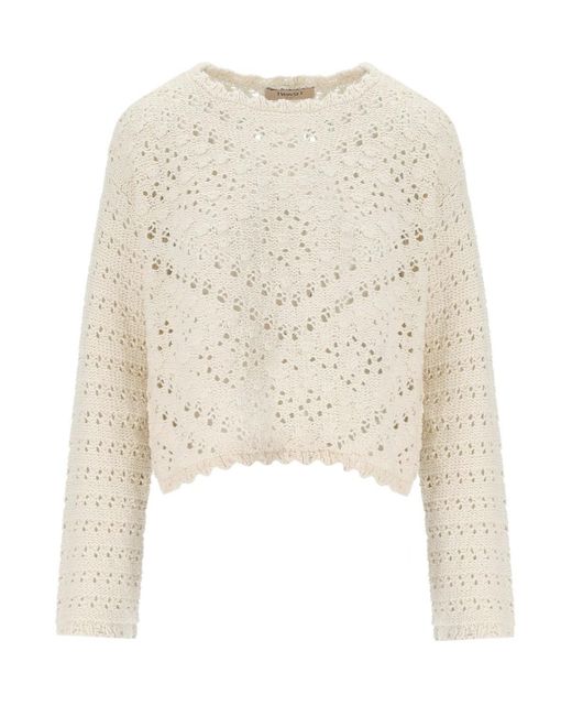 Twin Set Natural Cream Macramé Sweater