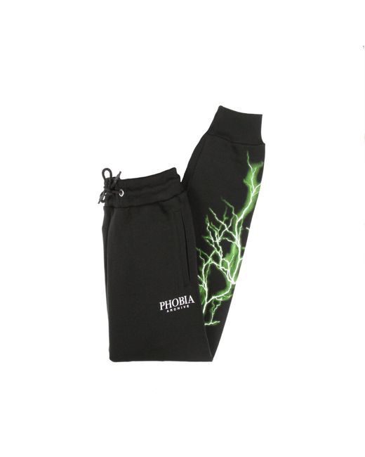 Phobia Black Lightweight Tracksuit Pants Lightning Pants for men