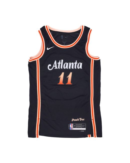Nike Basketbaltanktop Nba City Edition 22 Dri-Fit Swingman Jersey Nr. 11 Trae Young Atlhaw Zwart in het Blue voor heren