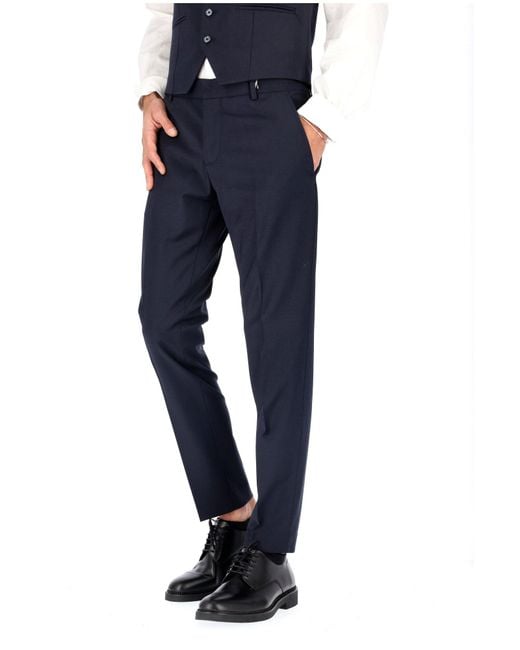 Daniele Alessandrini Blue Formal Slim Fit Pants P2814N910W4206 for men