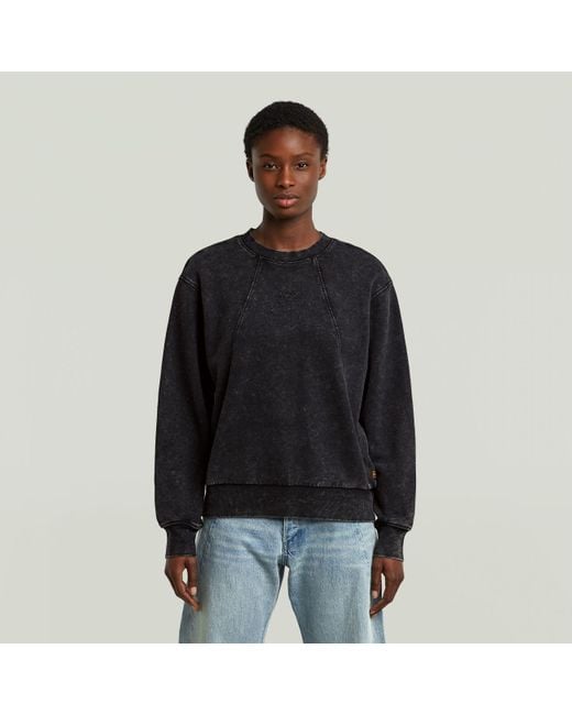 Sudadera De Mujeres D27173-D969 Lavado En Linea Script H590 Negro Fumador G-Star de color Black