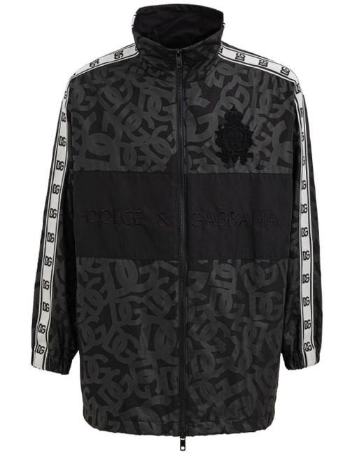 Dolce & Gabbana Black Oversize Windbreaker Jacket With Logo for men
