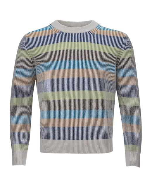 Gran Sasso Blue Crew-Neck Cashmere Sweater for men