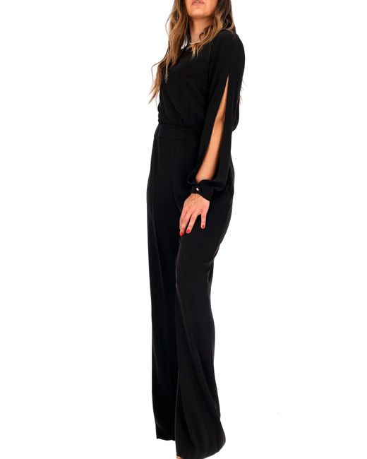 Annarita N. Black Jumpsuit With Cut Out On Sleeves