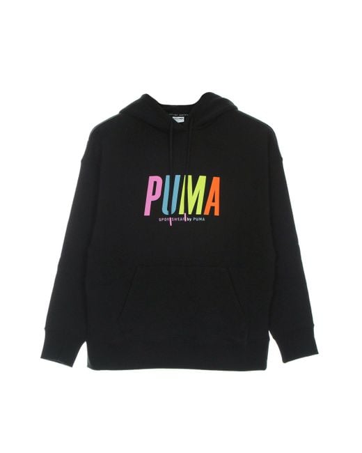 Sweat-Shirt A Capuche Leger Pour Femmes Swxp Graphic Hoodie Noir PUMA en coloris Black