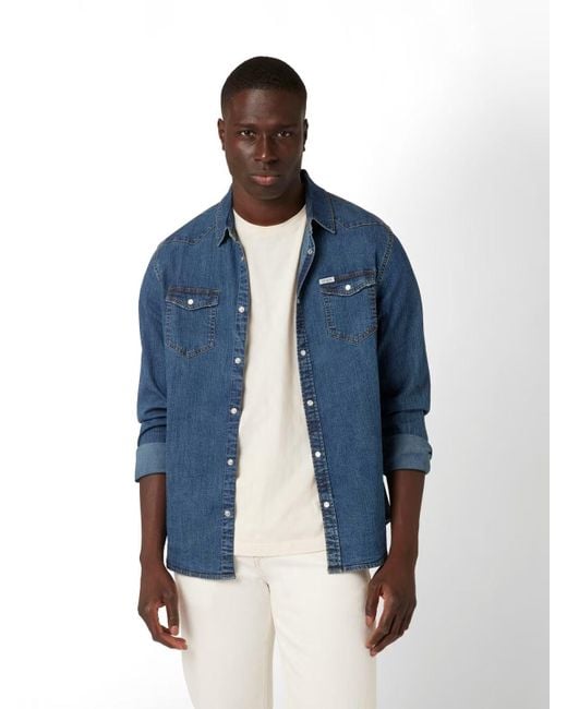Guess Hemden Mann M4Yh02 D3Pf6 Saft in Blue für Herren