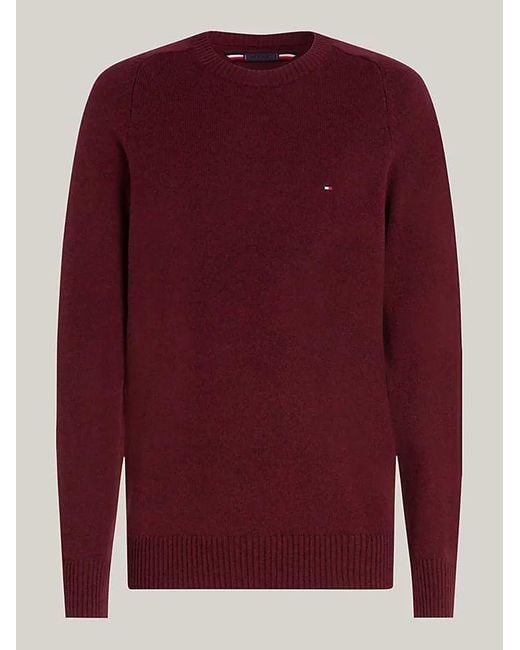 Tommy Hilfiger Hemden Mann Mw0Mw36535 Lammswool Tvy Tief Rouge Htr in Red für Herren