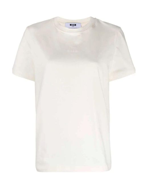 MSGM White T-Shirts And Polos