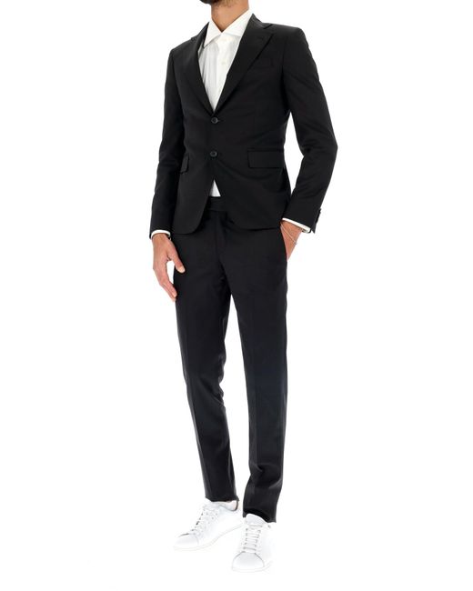 Brian Dales Black Wool Blend Slim Fit Suit Ga86-Jk4800 for men