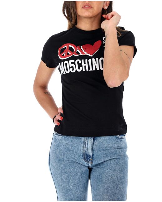 Moschino Black Schwarzes T-Shirt