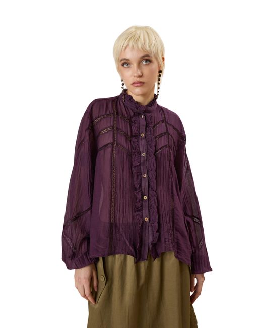 Shirt Cuello Coreano Souvenir Clubbing de color Purple
