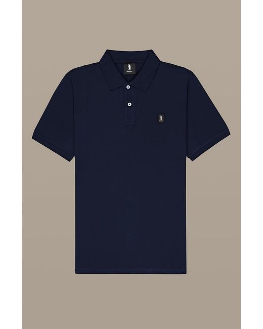Refrigue Blue Polo With Patch for men