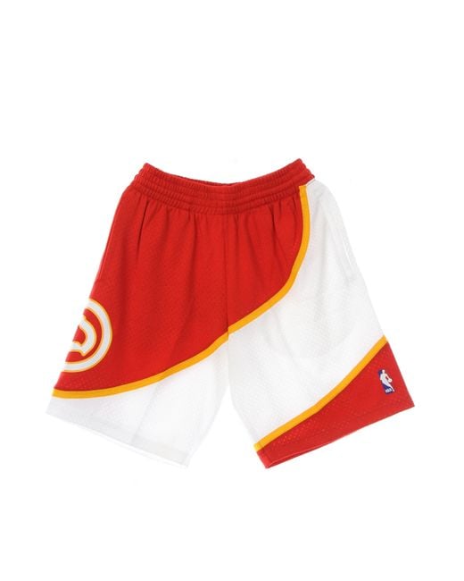 Pantalones Cortos De Baloncesto Para Hombre Nba Swingman Shorts Hardwood Classics 1986 Atlhaw Mitchell &amp; Ness de hombre de color Red