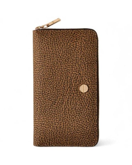 Borbonese Brown Wallet Op Natural/Nero