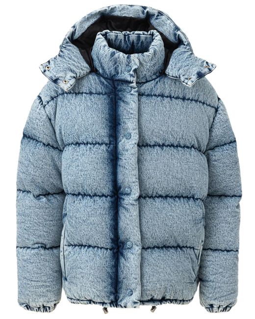 Miu Miu Blue Denim Puffy Down Jacket
