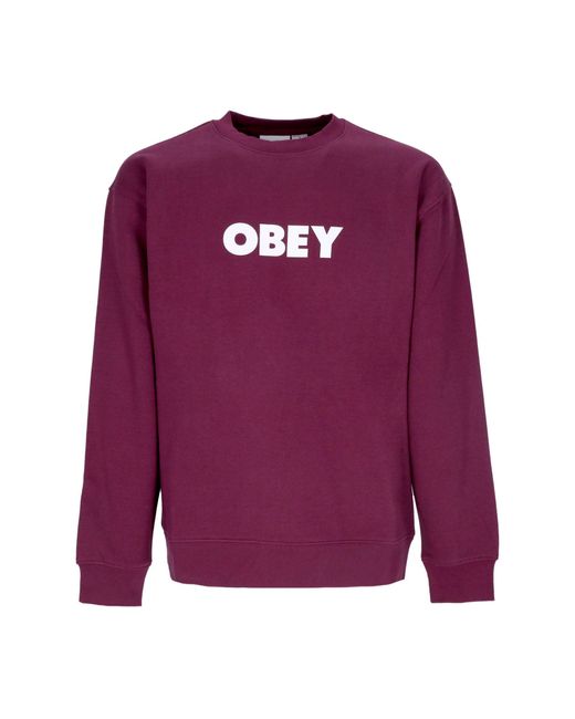Obey Purple Bold Crew Premium Fleece Crew Neck Sweatshirt for men