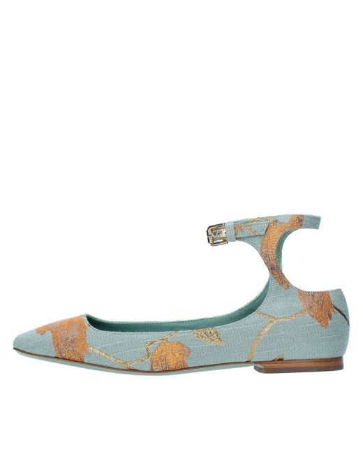 Paola D'arcano Blue Flat Shoes
