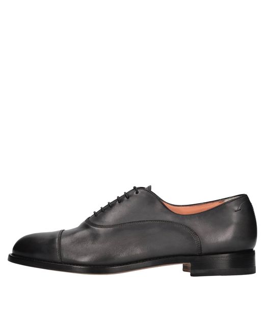Santoni Lage Schoenen Grijs in het Black voor heren