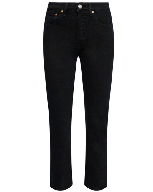 501 Original Vaqueros Cropped Levi's de color Black
