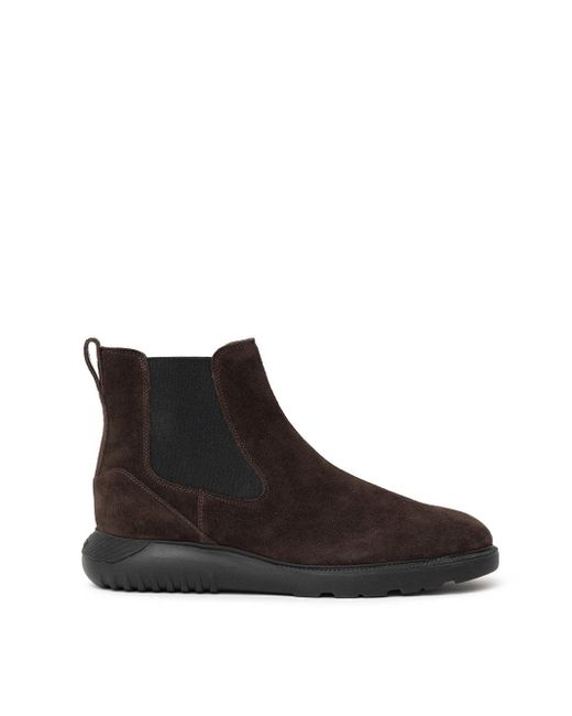 Botas De Tobillo Chelsea En Camoscio Hogan de hombre de color Black
