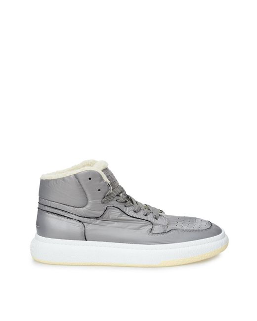MM6 by Maison Martin Margiela White Grey High-top Fur Sneakers for men