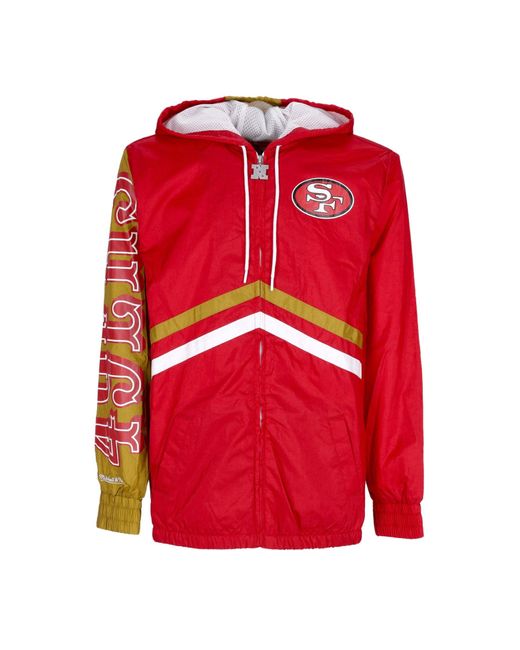 Cortavientos Para Hombre Nfl Undeniable Cortavientos Con Cremallera Completa Saf49E Mitchell &amp; Ness de hombre de color Red