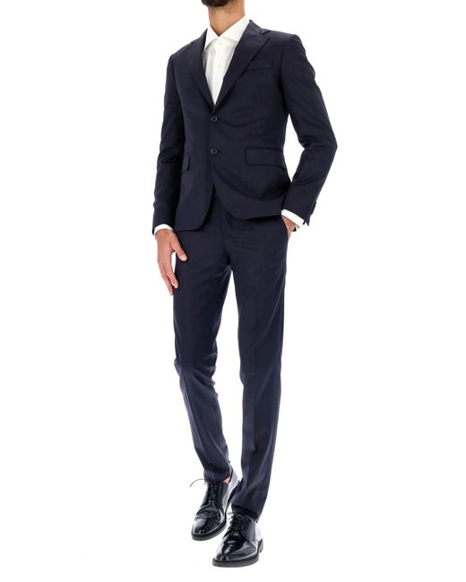 Brian Dales Blue Wool Blend Slim Fit Suit Ga86-Jk4800 for men