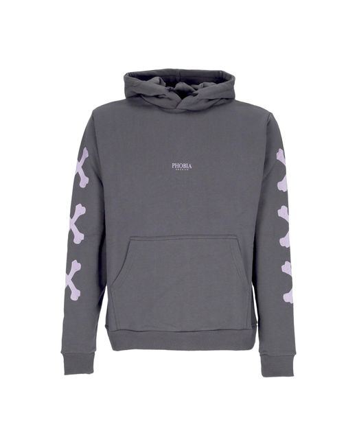Cross Bones Sudadera Con Capucha Ligera Para Hombre Gris/Lila Phobia de hombre de color Gray