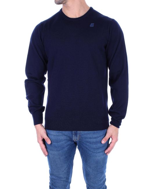 K-Way Blauwe Diepteshirts in het Blue voor heren