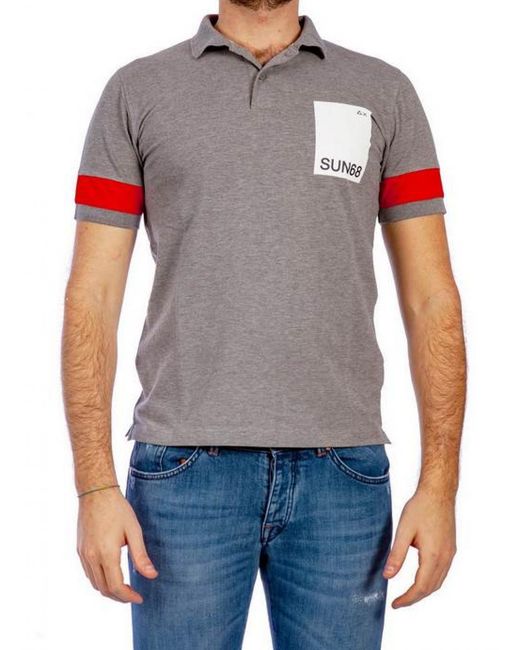 Sun 68 Gray Big Logo On Chest Rectangle B.Co A19124 34 Gri for men