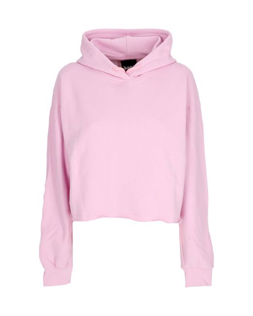 DISCLAIMER Pink Short Hoodie W Strass Logo Crop Hoodie