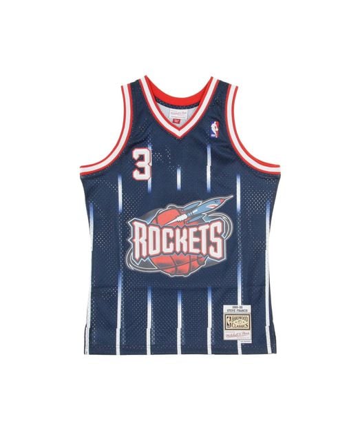 Mitchell &amp; Ness Herren-Basketball-Tanktop, Nba-Schwimmman-Trikot, Steve Francis Nr. 3, 1999–2000, Houroc Road in Blue für Herren