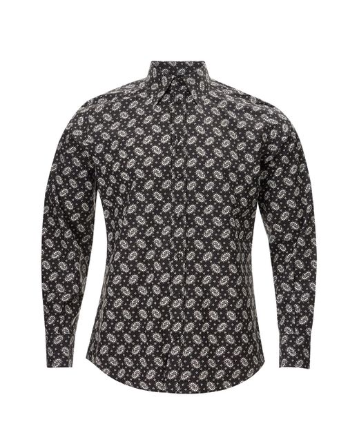Dolce & Gabbana Hemd Mit Mikrodruck in Gray für Herren