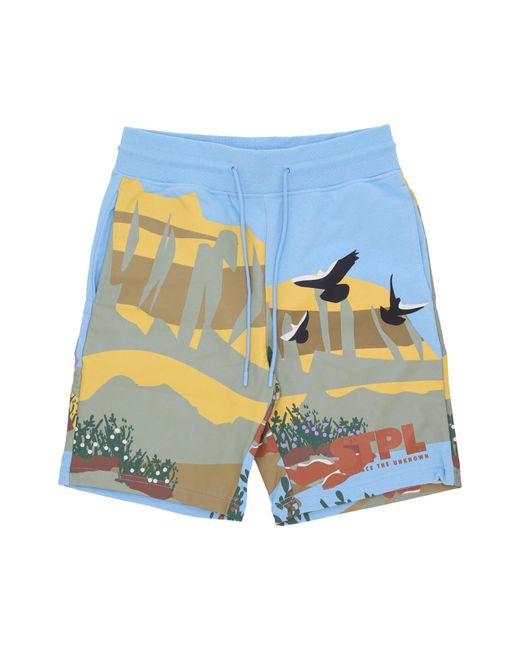 Pantalon De Survetement Horizon Aop Mesh Short Pour Homme Bleu Staple pour homme en coloris Blue