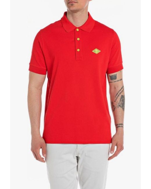 Replay Red Polo for men