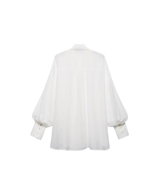 Aniye By White Long Shirt Filming On The Front